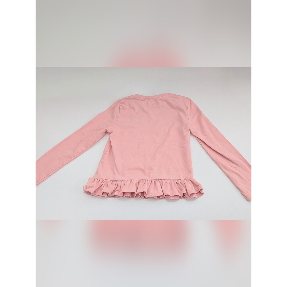 DKNY Girls' (Size 6) Long Sleeve Tee/Top w/Sequins Logo & Ruffled Hem - Picture 5 of 12